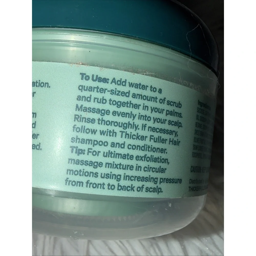 Thicker Fuller Hair Purifying Sugar Scalp Scrub 6oz Lot of 2 Vegan Rosemary